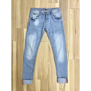 Alcott Jeans Light Wash Cuffed Straight Leg Denim 26